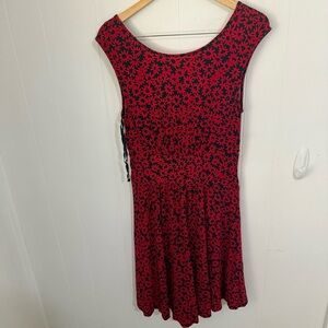 Moulinette Soeurs Red and Black Floral Mini Dress